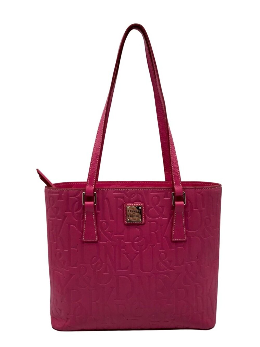 Dooney & Bourke Pink Embossed Leather Retro Grafica Tote Bag
